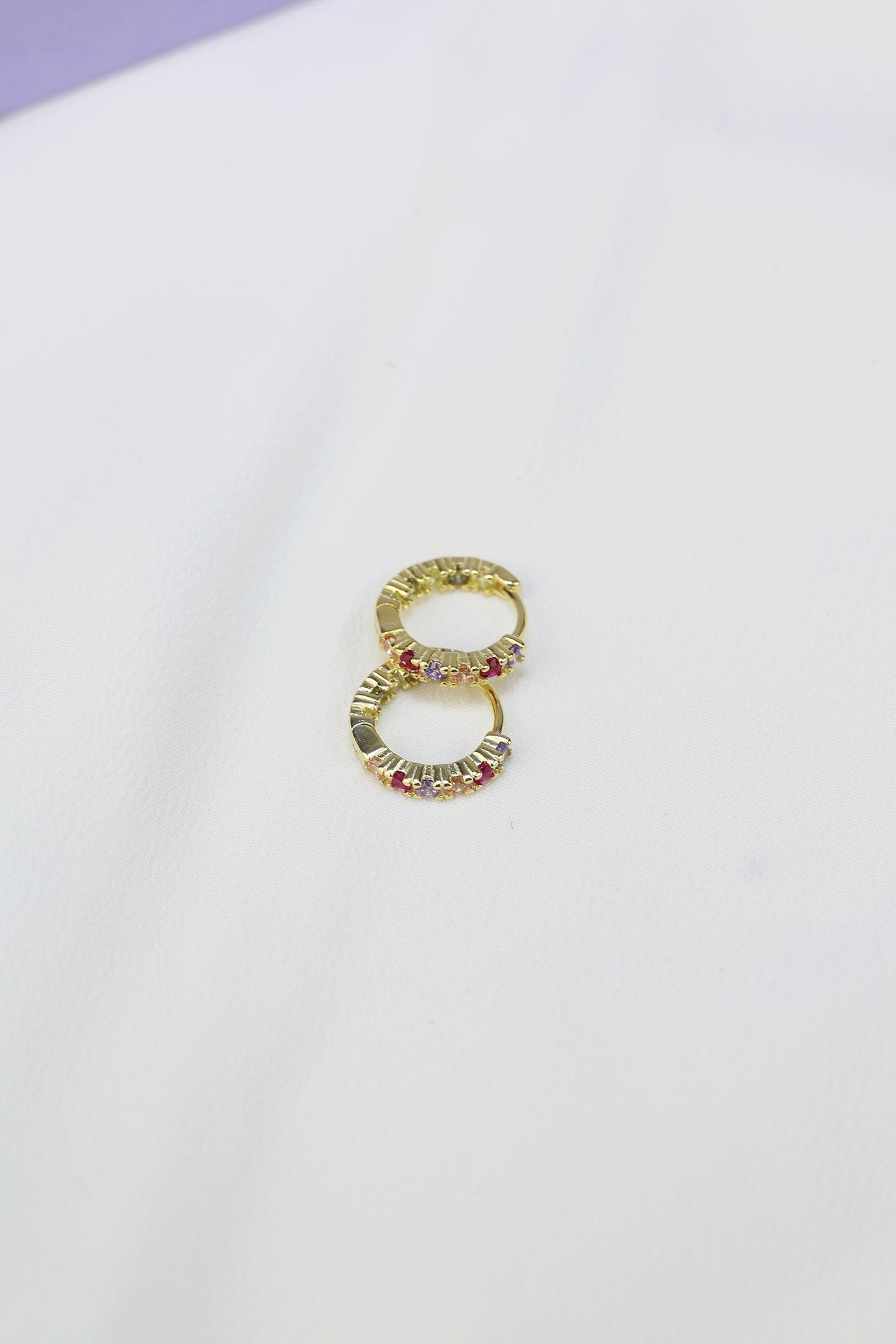 Orecchini Cerchietto Rainbow Placcato Oro