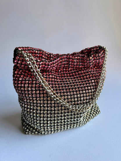 Borsa Luna con strass sfumati