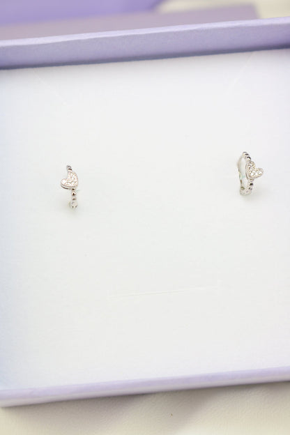 Mono Orecchino Helix a Cuore argento