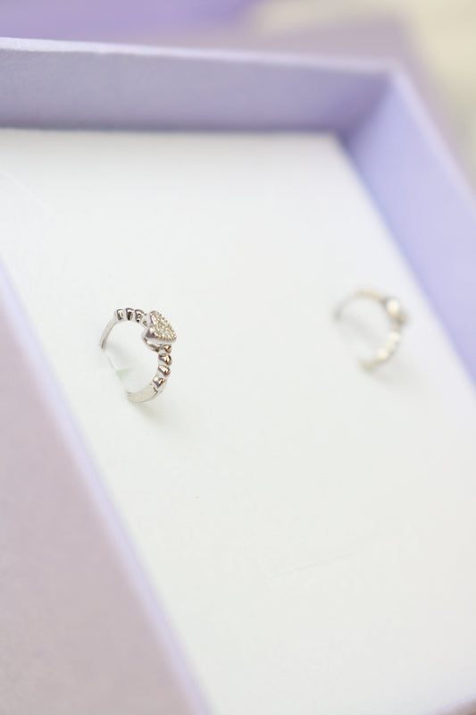 Mono Orecchino Helix a Cuore argento