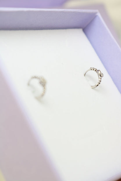 Mono Orecchino Helix a Cuore argento