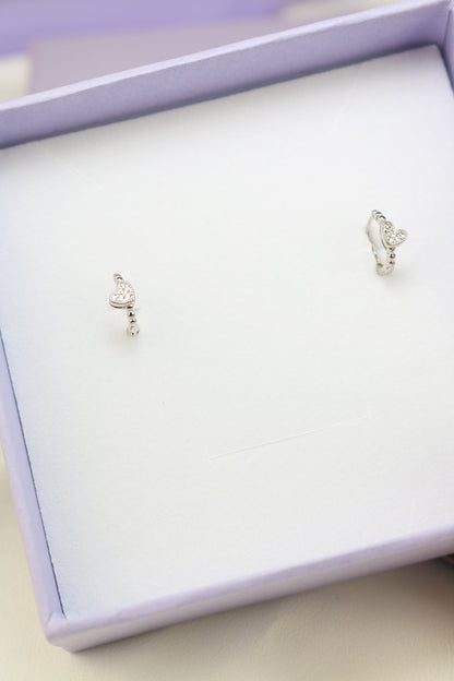 Mono Orecchino Helix a Cuore argento