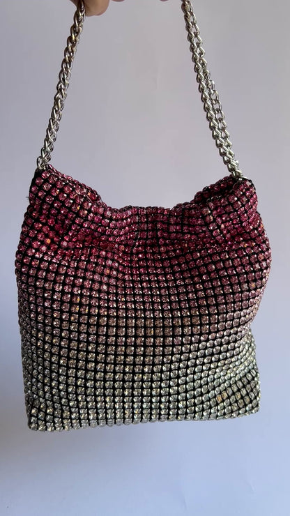 Borsa Luna con strass sfumati